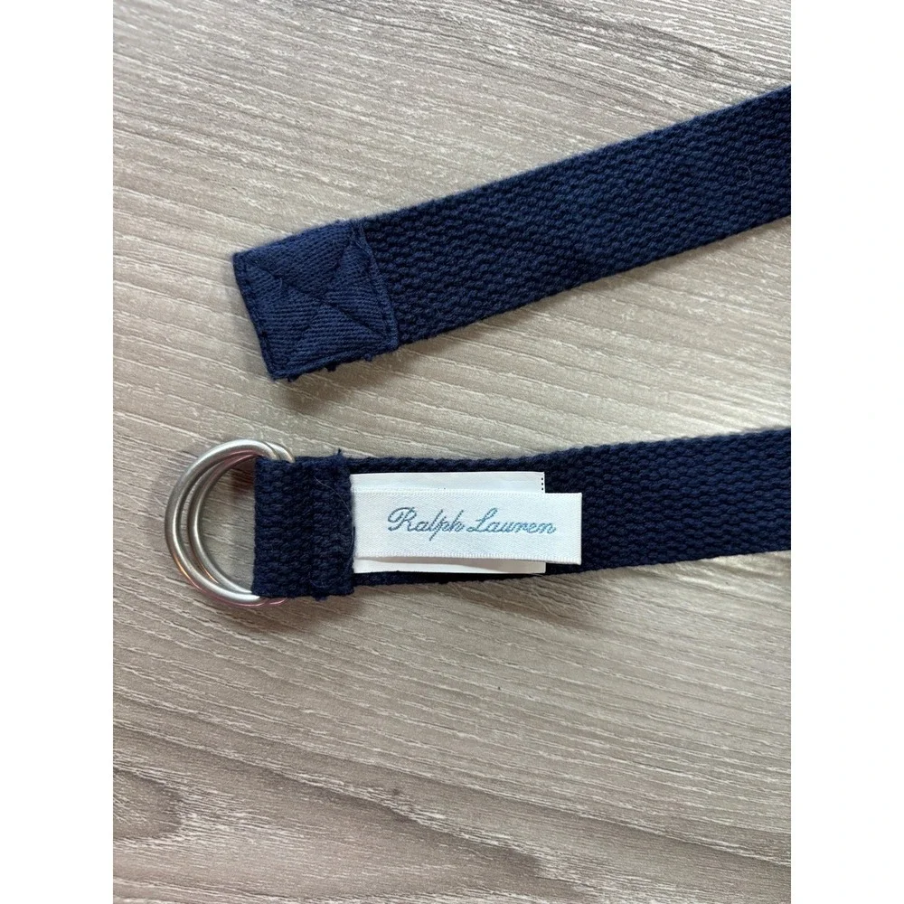 Ralph Lauren Toddler Boys Navy Blue Cotton Webbed D-Ring Belt 24M School Formal